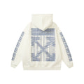 OW  hoodie geometric building arrow pattern fleece hooded