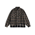 Unisex Jacket Vintage Scottish Plaid Stitching Jacket Men and Women Couple Jacket