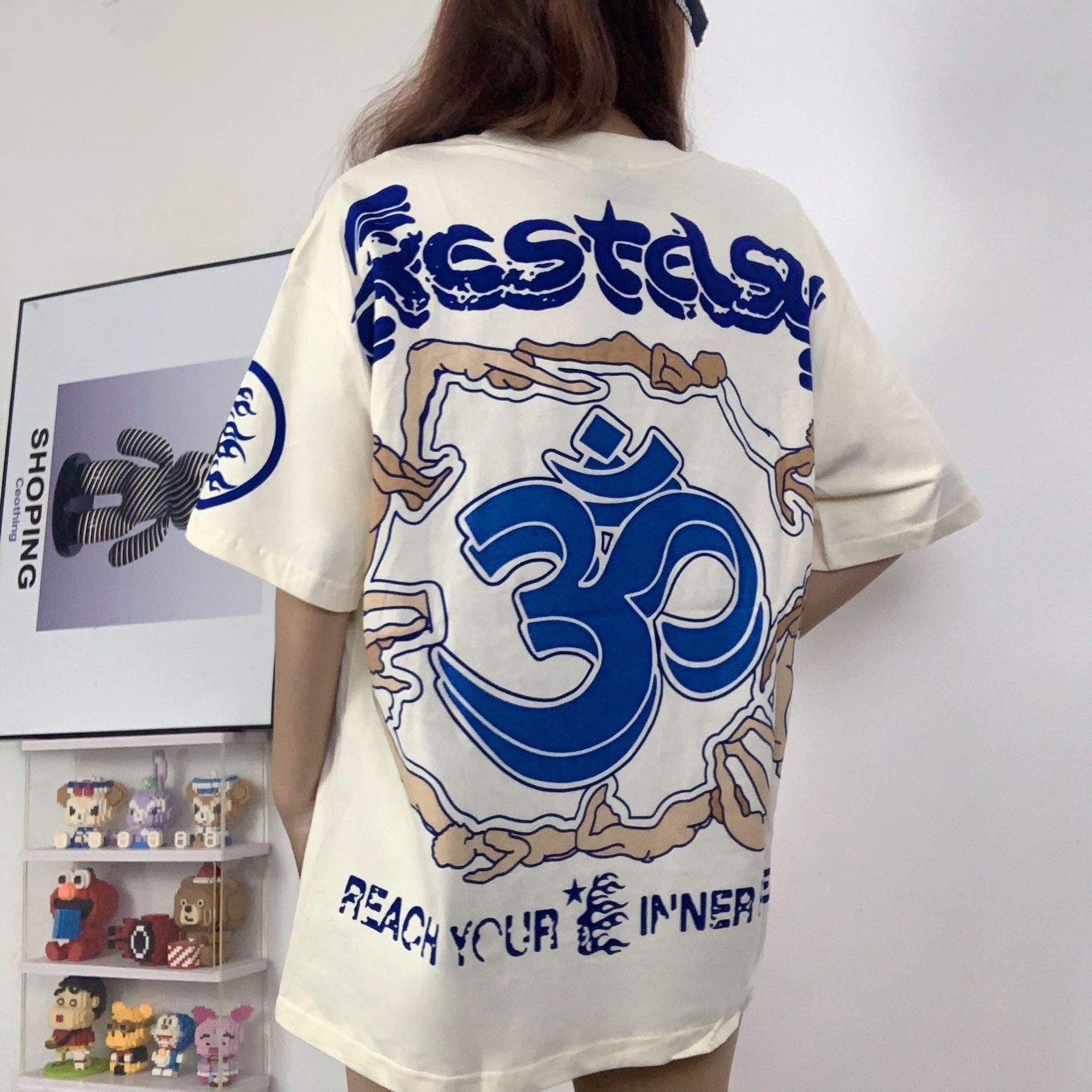 HS T Shirt Yoga Girl Print Casual Loose