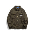 Unisex Jacket Vintage Coat Loose Casual Polo Collar Workwear Jacket