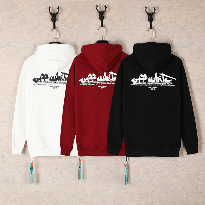 OW hoodie Square Arrow Pattern Pullover Hood