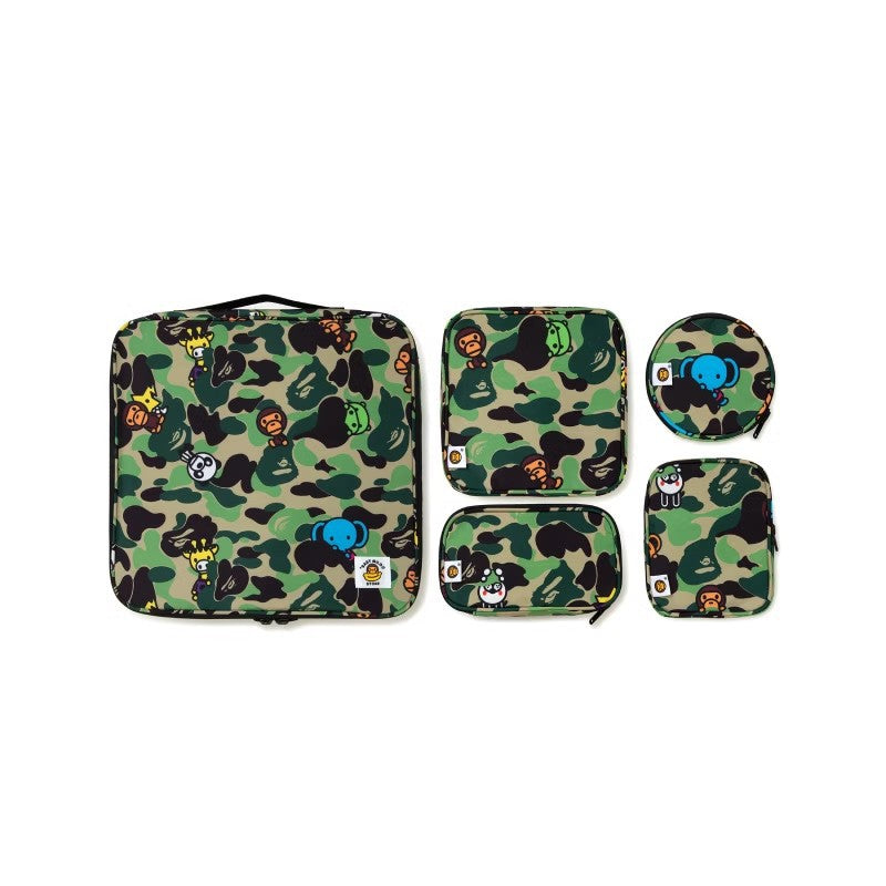 Bathing Ape Bape Bag Green Camouflage Little Monkey Storage Bag Five-piece Set