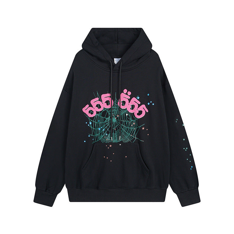 Sp5der Hoodie & Sweatpants Spider Web Velvet Sport Suit