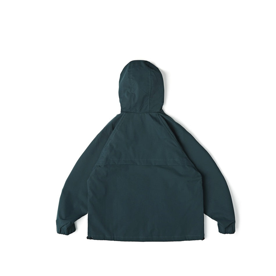 Unisex Jacket Vintage Color Matching Hooded Hooded Jacket Men's Jacket Coat