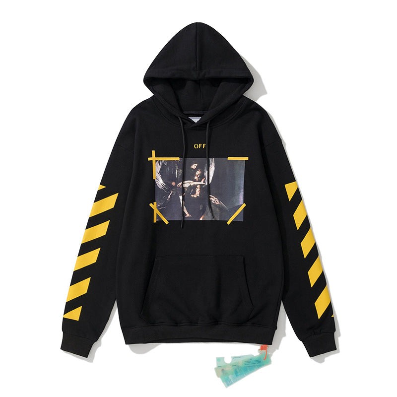 OW  hoodie Classic Baroque Angel Wing Pattern Hoodie