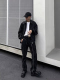 Men Jeans Hiphop Rivet Stitching Jeans Men Straight-Leg Pants