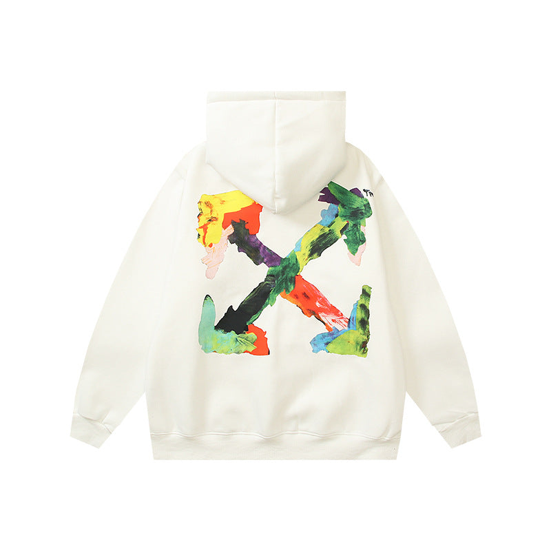 OW hoodie autumn and winter colored arrow velvet