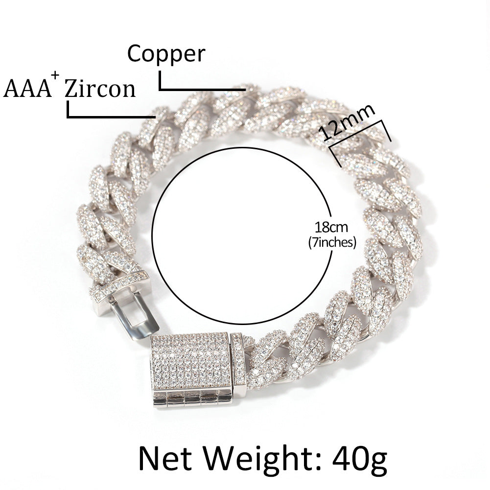 Bracelet Cuban Bracelet Miniature Zircon Hip Hop Bracelet St. Valentine's Spectrum