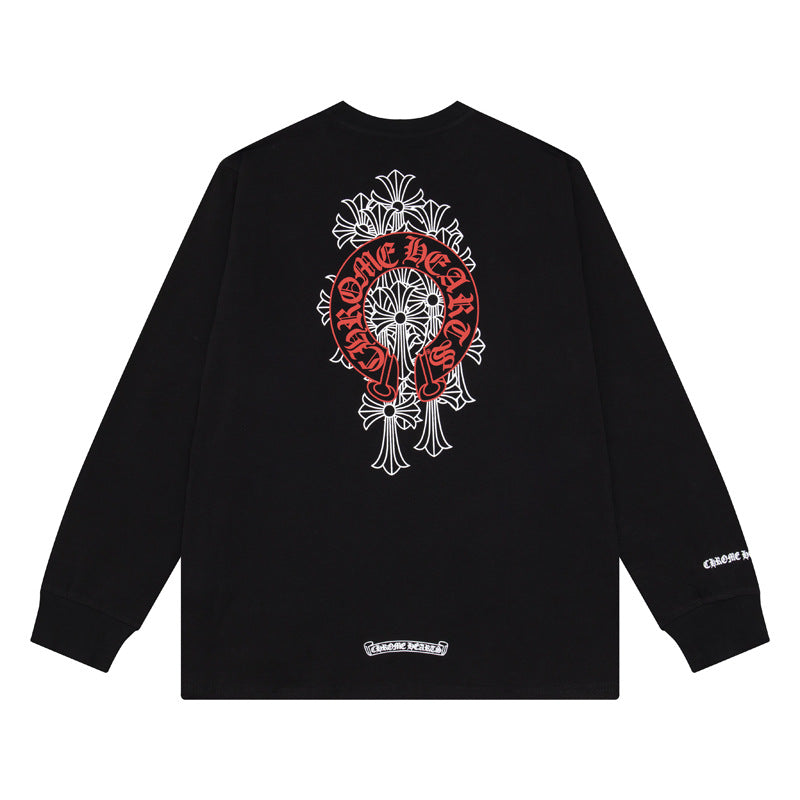 CHH  Heart Long Sleeve Shirt Unisex Fashion Loose Long Sleeve Shirt