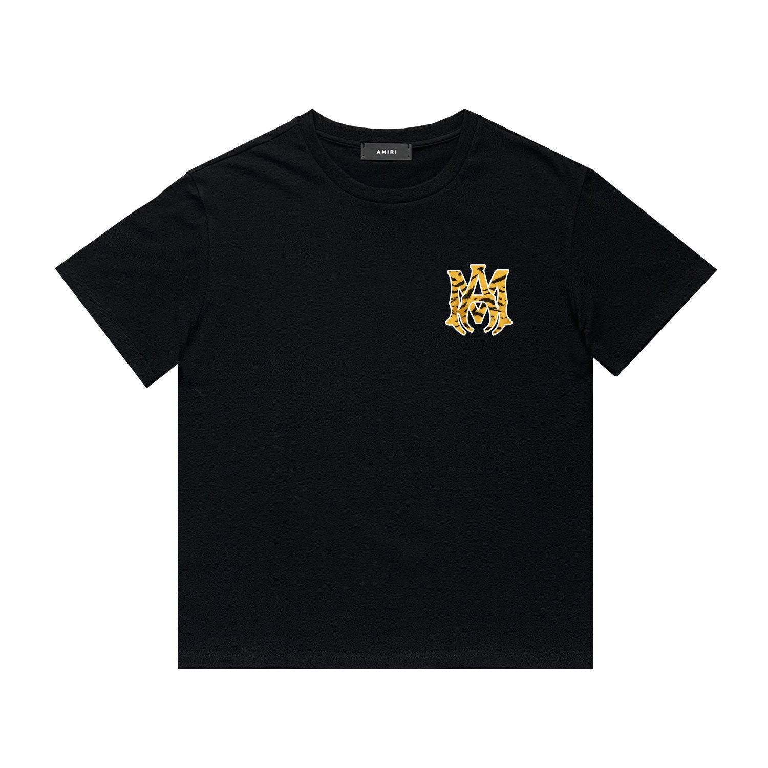 Amiri T Shirt Tiger Pattern Letter Print Casual round Neck Short Sleeve T-shirt