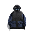 Unisex Jacket Retro Patchwork Contrast Color Jacket Loose Outdoor Jacket