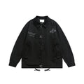 Unisex Jacket Workwear Jacket Lapel Loose Motorcycle Jacket