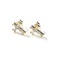 Earrings Square Zircon Cross Earrings Crosses
