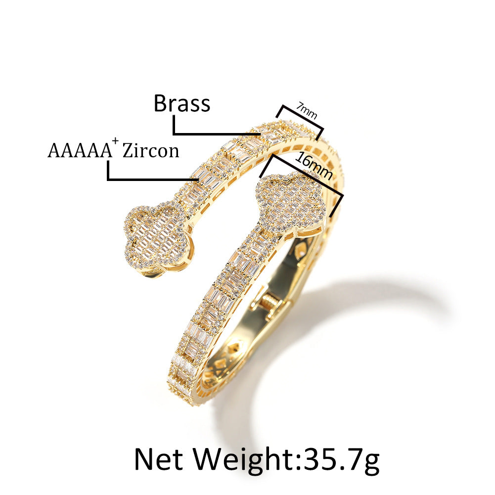 Bracelet Copper Zircon Clover Bracelet ins Spectrum St. Valentine's