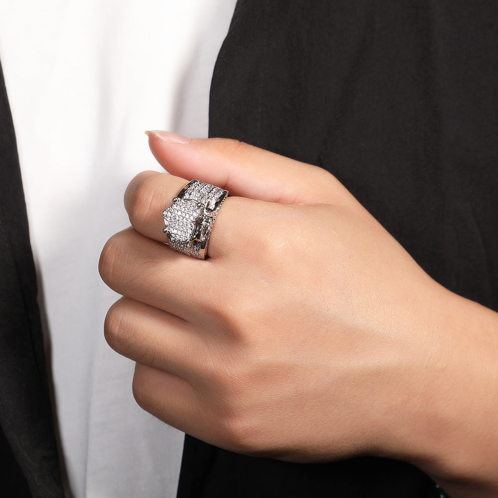 Rings Hip Hop Style Miniature Zircon Love Ring Vintage Spectrum St. Valentine's