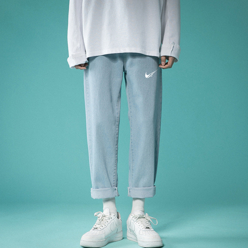 Men Jeans Summer Loose Summer Hip Hop Straight-Leg Pants Pants