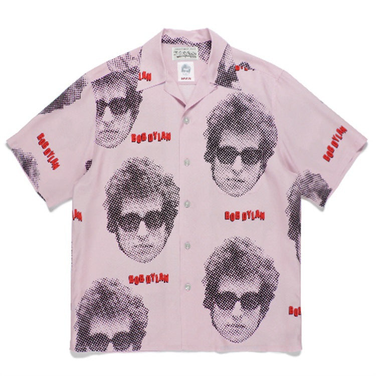 GUILTYPARTIES TIGER Shirts 22ss x BOB DYLAN Joint Hawaiian Casual Short Sleeve Shirt Men