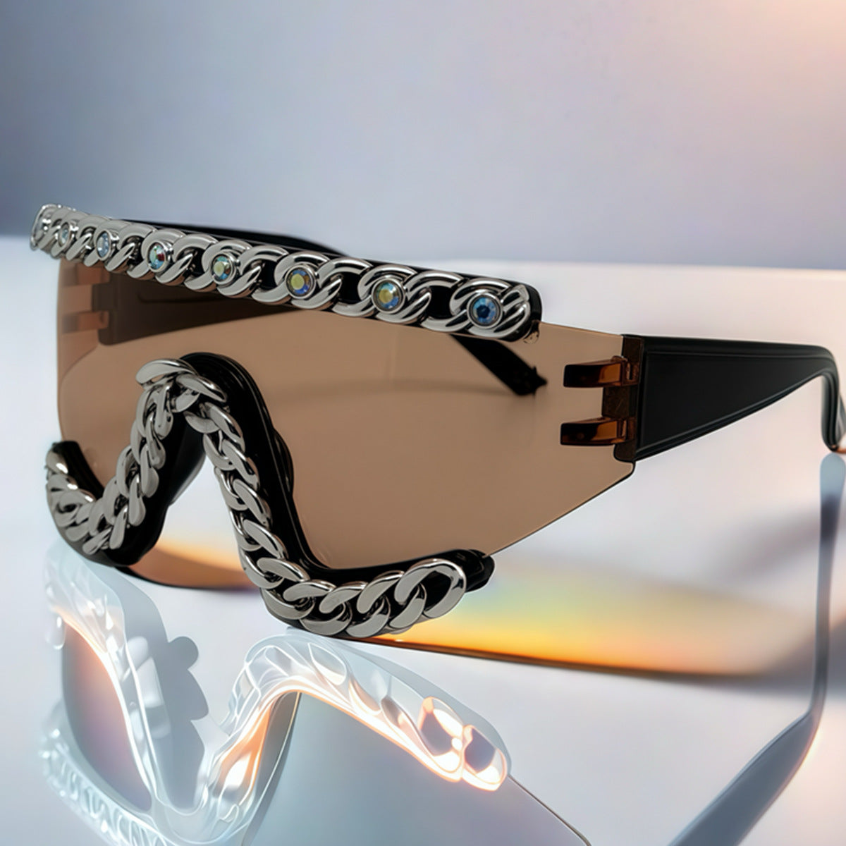 Trendy punk glasses y2k chain