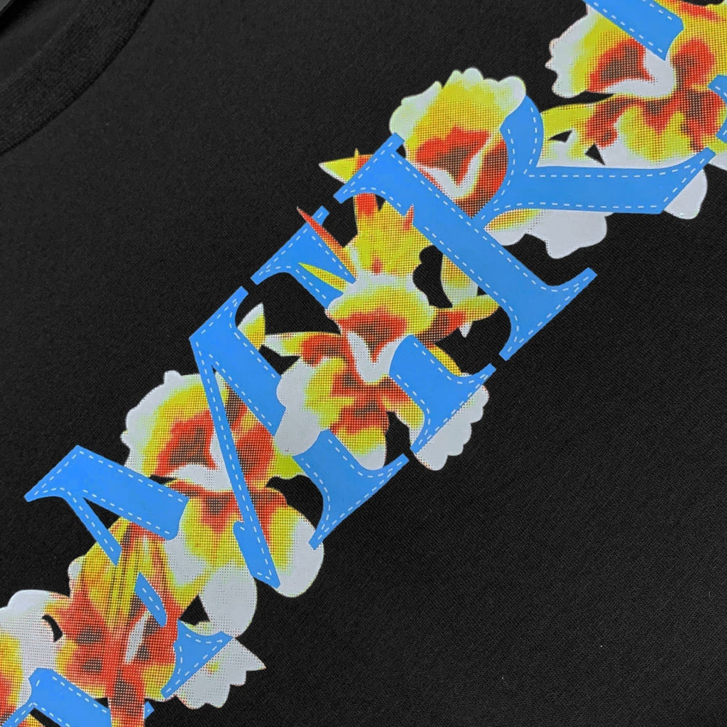 Amiri T Shirt Flower Print Casual Hip Hop Short Sleeve T-shirt