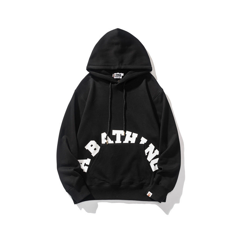 Bathing Ape Hoodie Man Alphabet Print Solid Color Shark