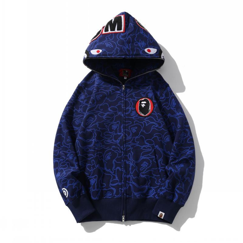 Bathing Ape Hoodie Camouflage Shark Head Zipper