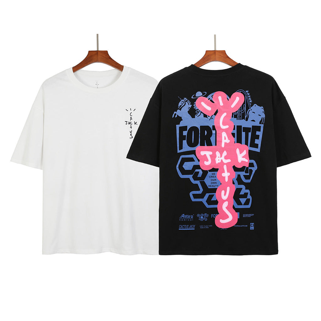 Travis Scott T-Shirt Travis Scott Cactus Jack Loose Short Sleeve T-Shirt