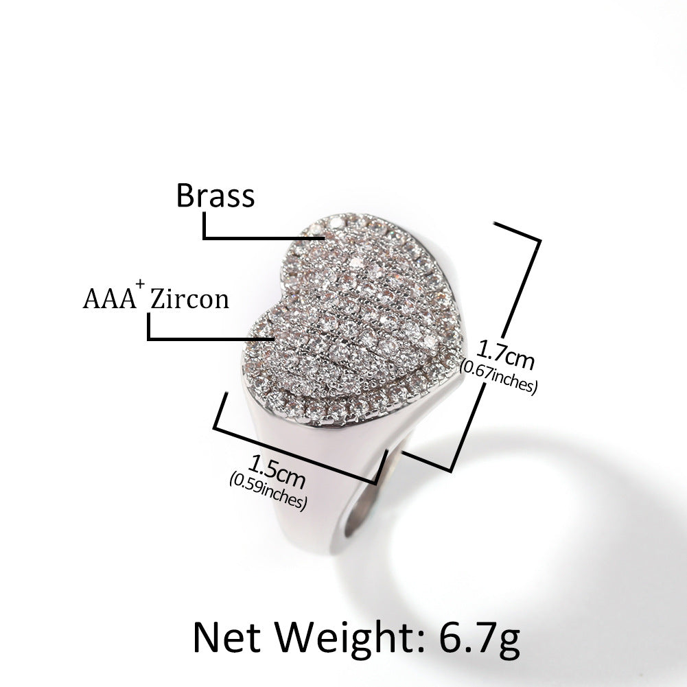 Rings Copper Set 5A Zircon Couple Ring Love Ring Spectrum St. Valentine's