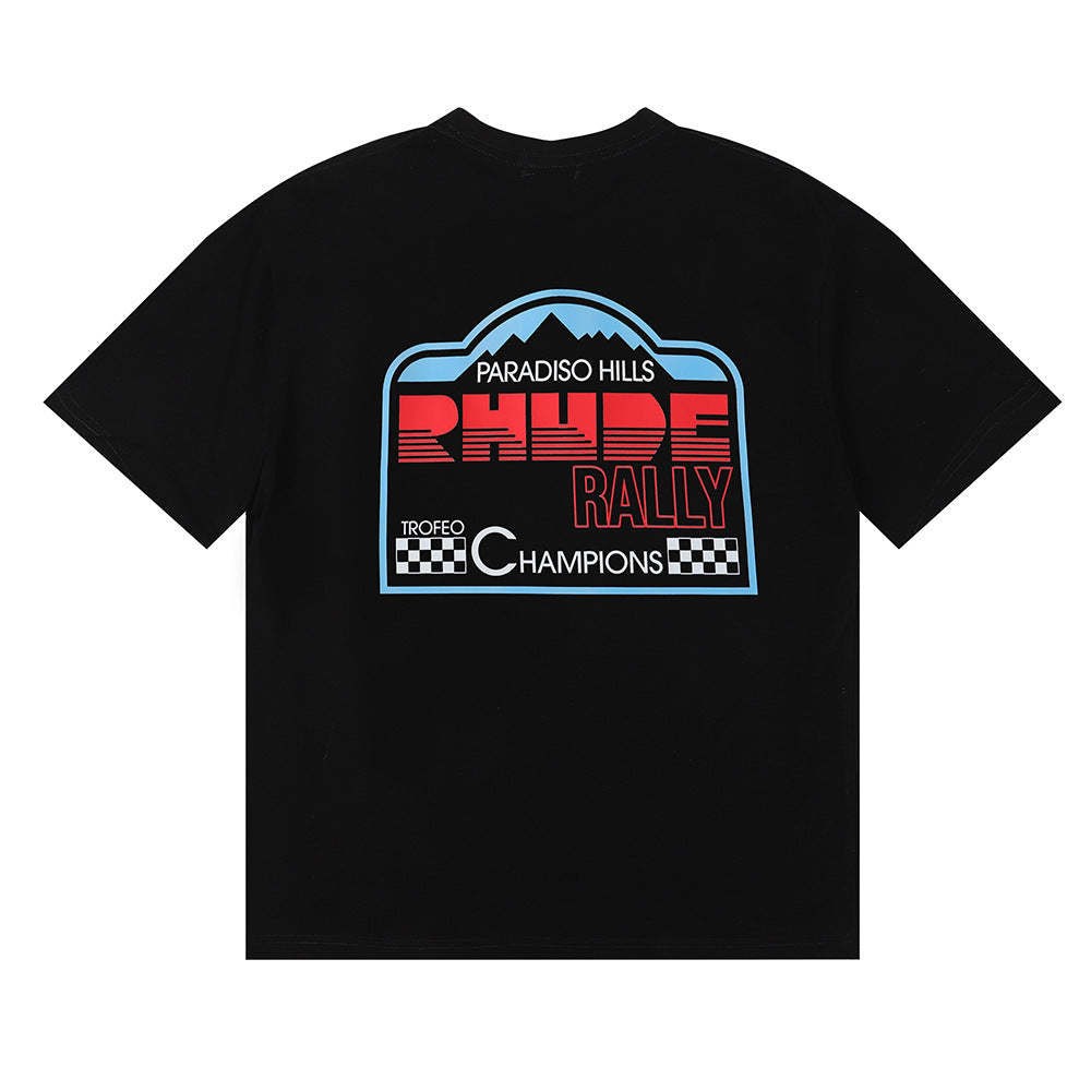 Rhude T Shirt Alphabet Slogan Printed Short Sleeve T-Shirt