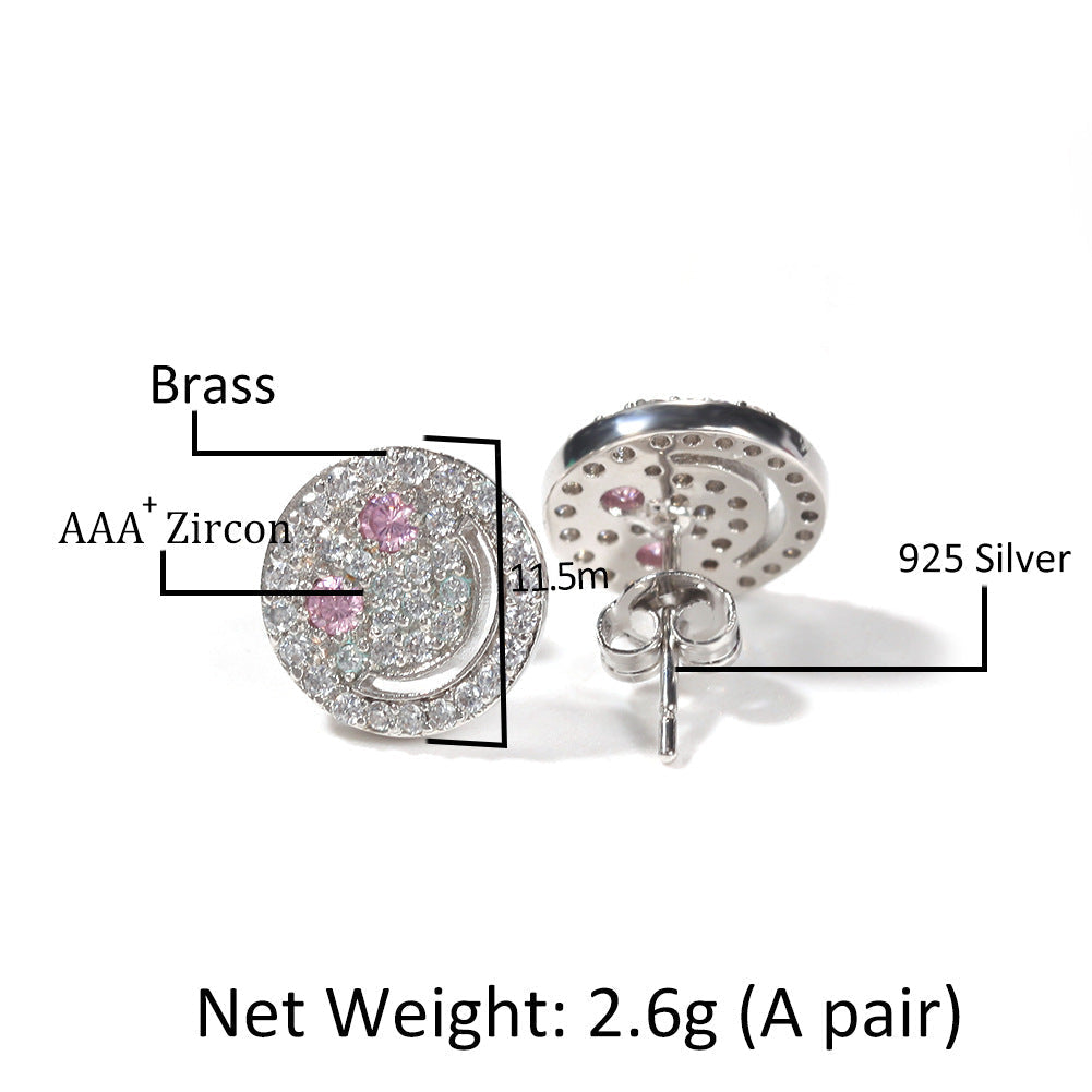 Earrings Rhinestone ¡®Smile¡¯ Earrings 925 Silver Earrings St. Valentine's Spectrum