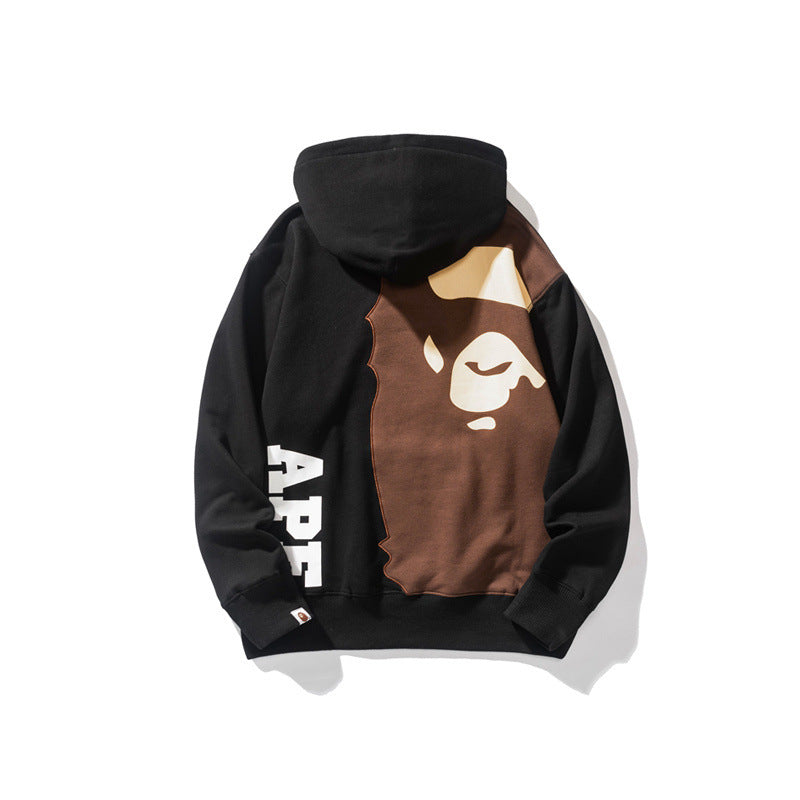 Bathing Ape Hoodie Man Alphabet Print Solid Color Shark