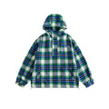 Unisex Jacket Vintage Casual Jacket Men's and Women's Hoodie Plaid Coat