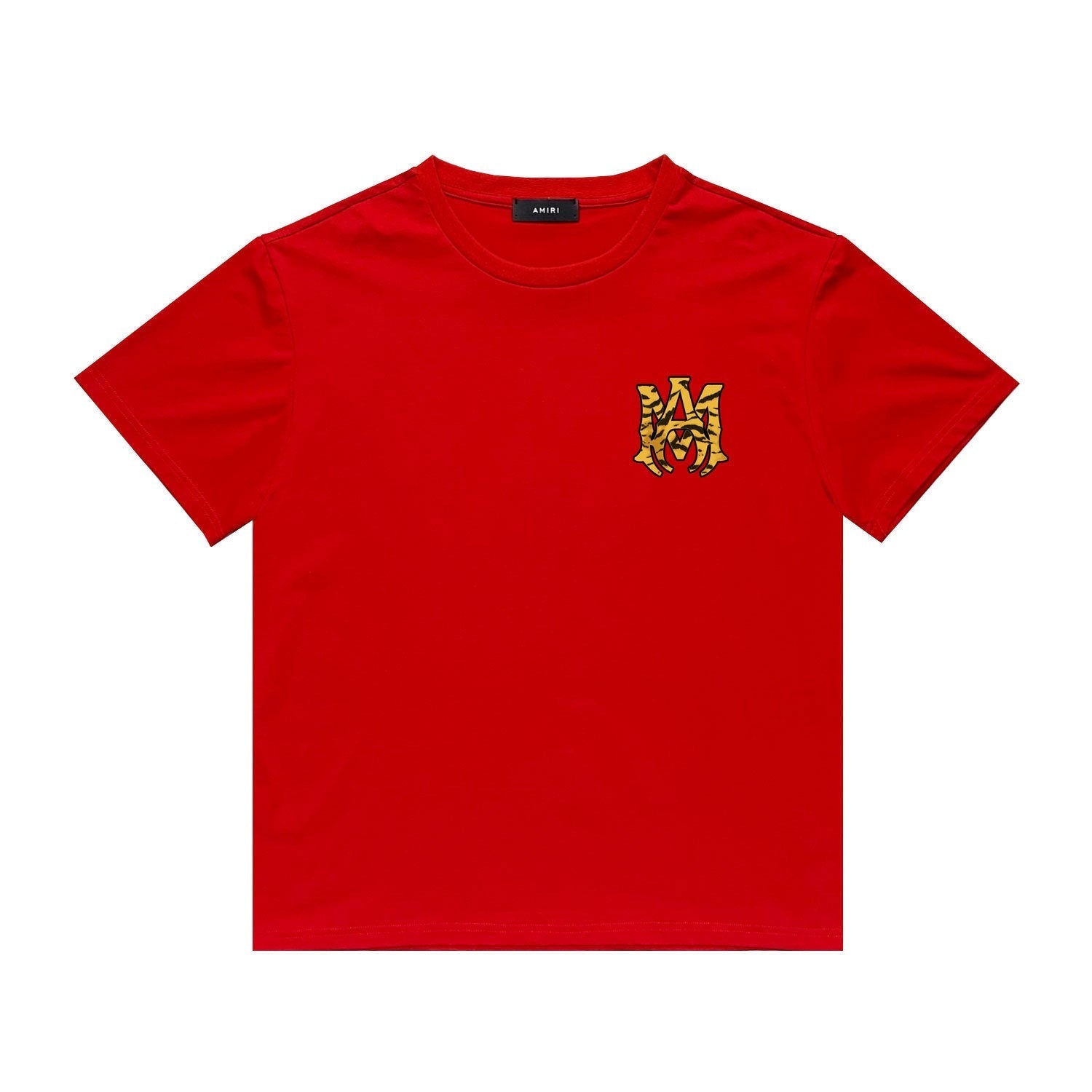 Amiri T Shirt Tiger Pattern Letter Print Casual round Neck Short Sleeve T-shirt