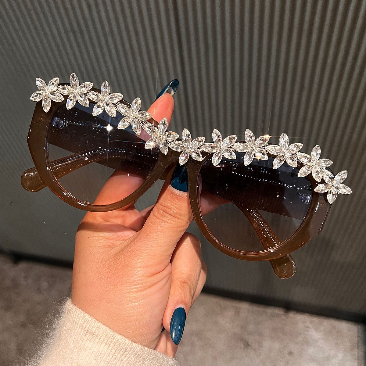 Trendy punk glasses retro wide legs