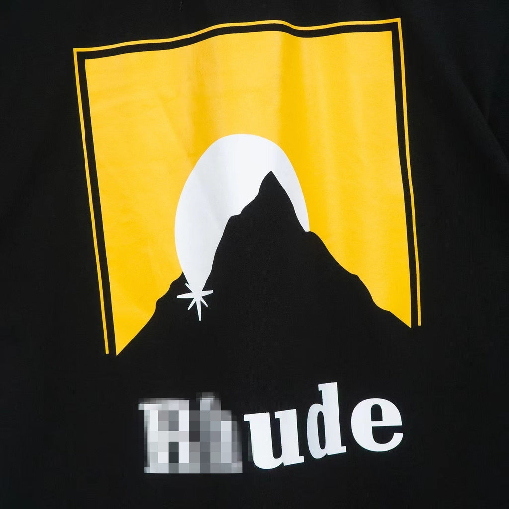 Rhude T Shirt Classic Sunset Theme Printed Short Sleeve T-Shirt