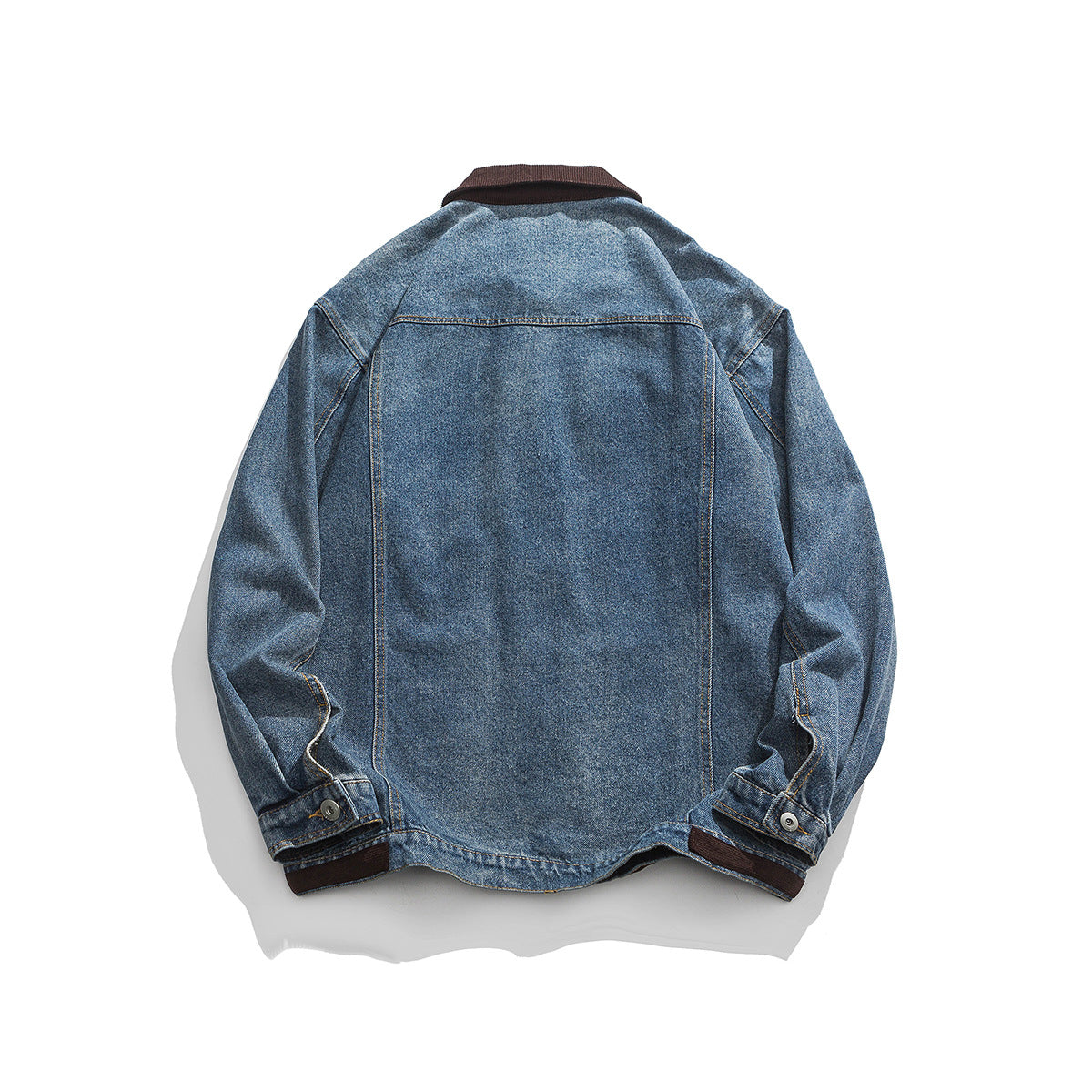 Unisex Jacket Vintage Amekaji Washed Denim Jacket Casual Loose Overalls
