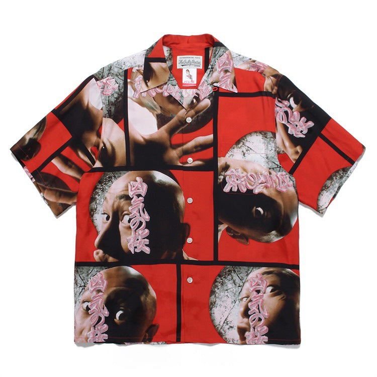 GUILTYPARTIES TIGER Shirts Sakura Wazuka Yosuke Sakura Hawaiian Short Sleeve Shirt Men