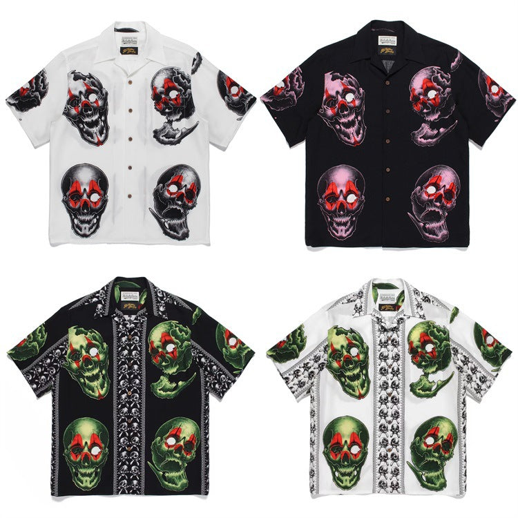 GUILTYPARTIES TIGER Shirts 22SS 56 TATTOO STUDIO Tattooed Skull, Short Sleeve Shirt