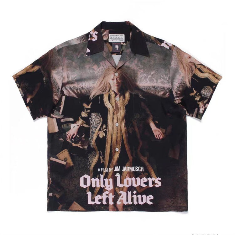GUILTYPARTIES TIGER Shirts Only Love Forever Movie Joint Character Printed Hawaiian Short Sleeve Shirt Men