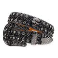 Hip-hop punk rhinestone belt skull