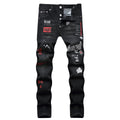 DSQ2 Jeans Rhinestone Decorated Ripped Stretch Jeans