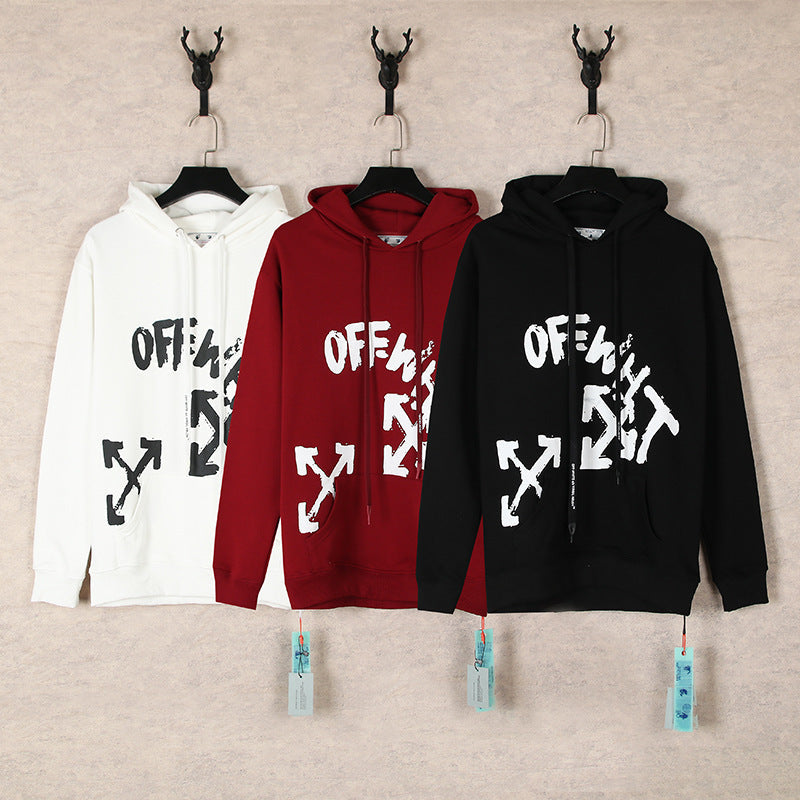 OW hoodie Square Arrow Pattern Pullover Hood