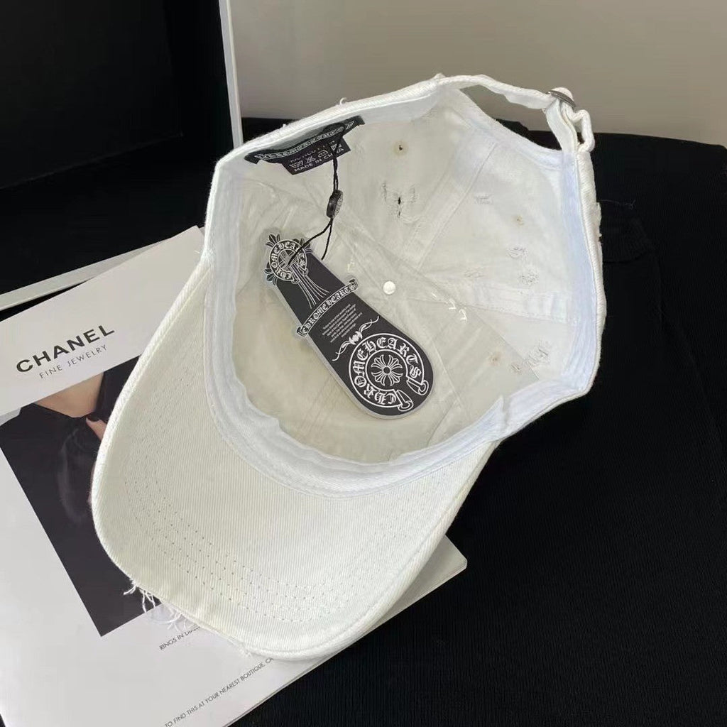 Chh Chrome Heart Hat Soft Top Baseball Cap Women's Cross Sunshade Sunscreen