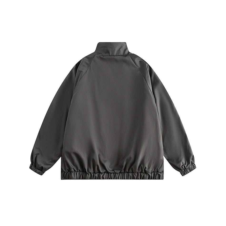 Unisex Jacket Vintage Double-Sided Men's Stand Collar Spring and Autumn Coat