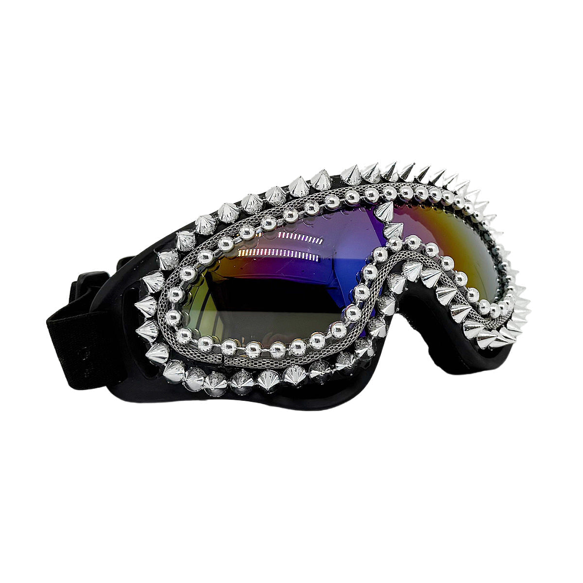 Trendy punk glasses gothic style studded spikes