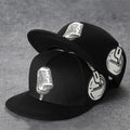 Trendy flat brimmed snapback hats headphone microphone shade