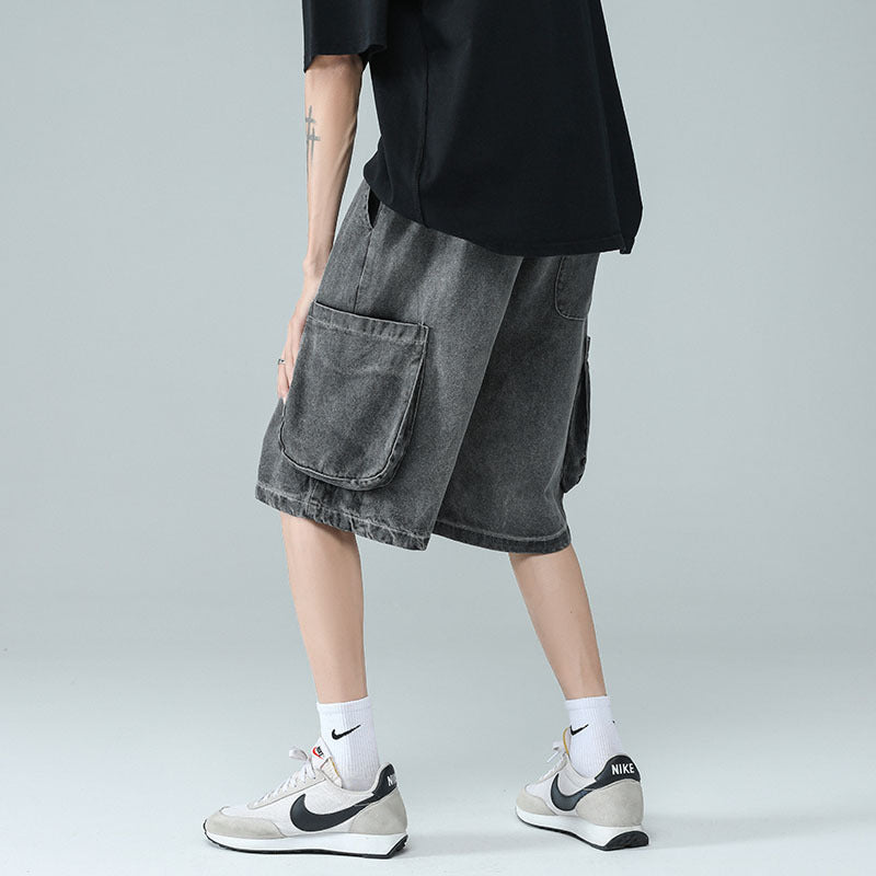 Men Jeans Ripped Denim Shorts Summer Overalls