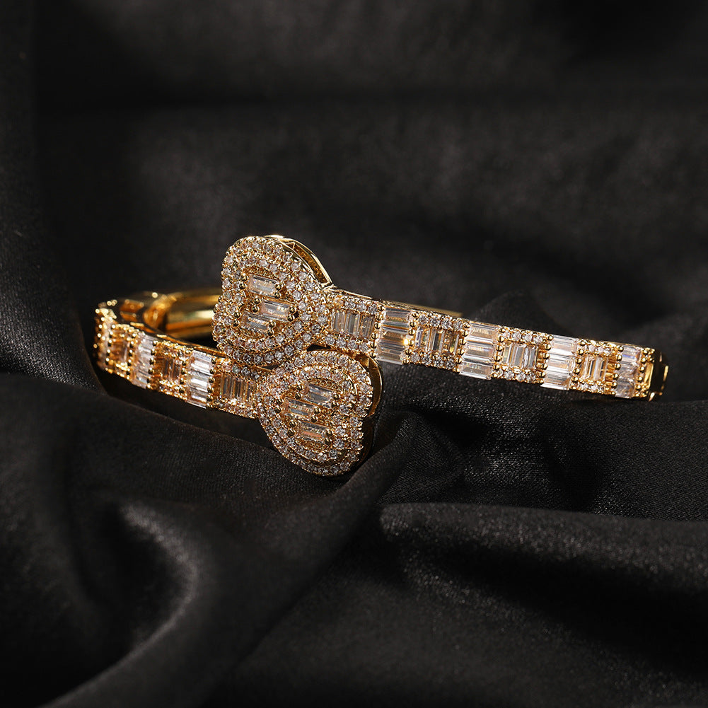 Bracelet Hip Hop Love Bracelet Bracelet Hiphop Copper Zirconium St. Valentine's Angel Pieces
