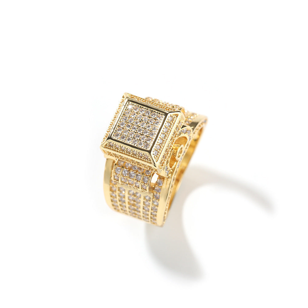 Rings Vintage Square Diamond Ring Hip Hop American Spectrum St. Valentine's