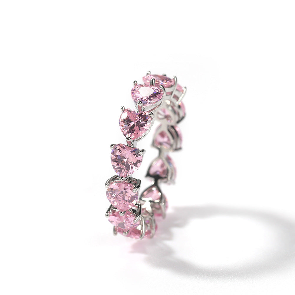 Rings Hip Hop Rings Men's Love Zircon Spectrum St. Valentine's