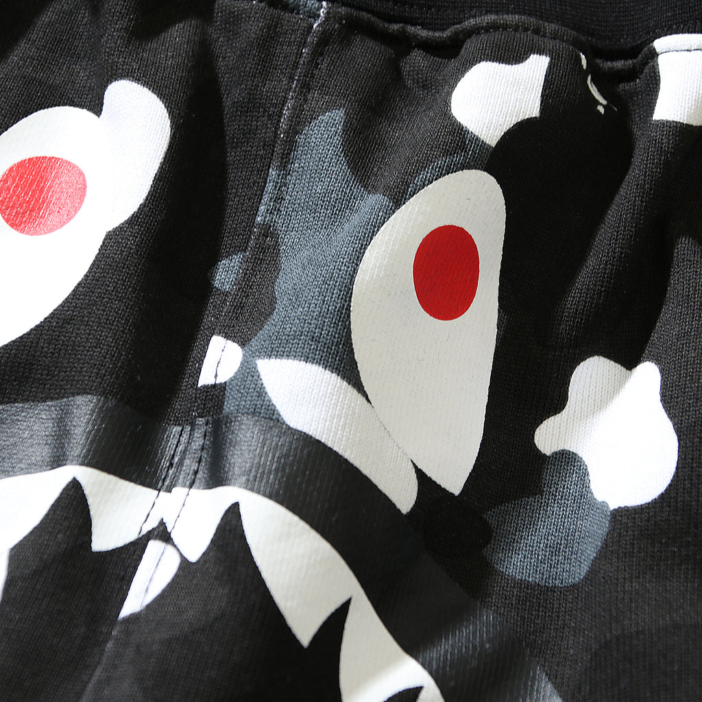 Bathing ape Bape Shorts camouflage luminous shark terry straight beach pants